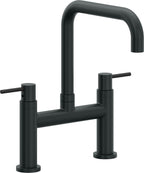California Faucets Corsano Llave de Cocina Tipo Puente Contemporanea - Pico Cuadruple - Carbón
