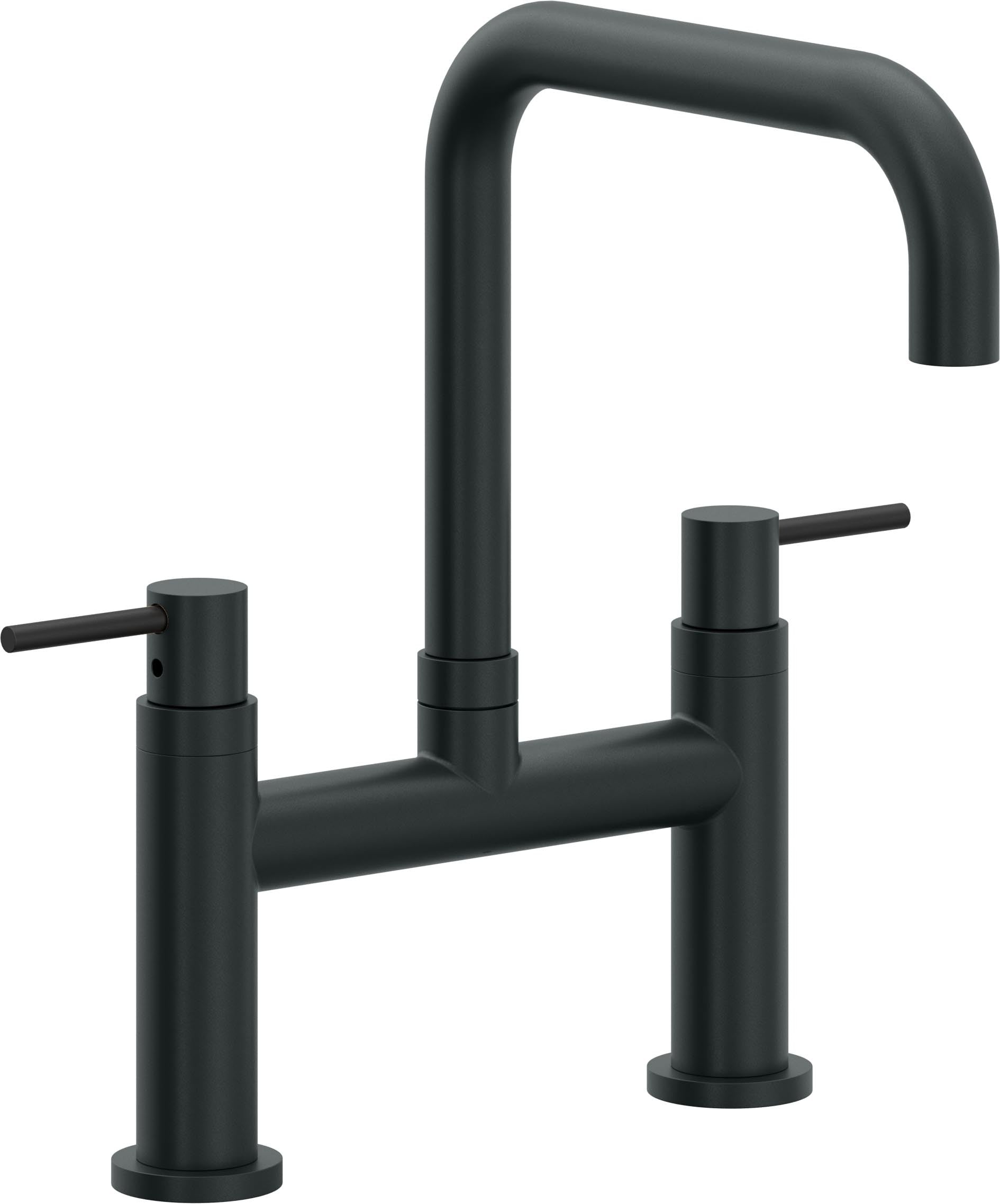 California Faucets Corsano Llave de Cocina Tipo Puente Contemporanea - Pico Cuadruple - Carbón