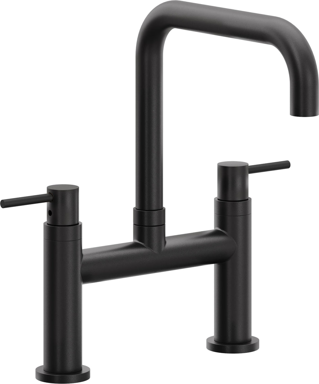 California Faucets Corsano Llave de Cocina Tipo Puente Contemporanea - Pico Cuadruple - Negro Mate