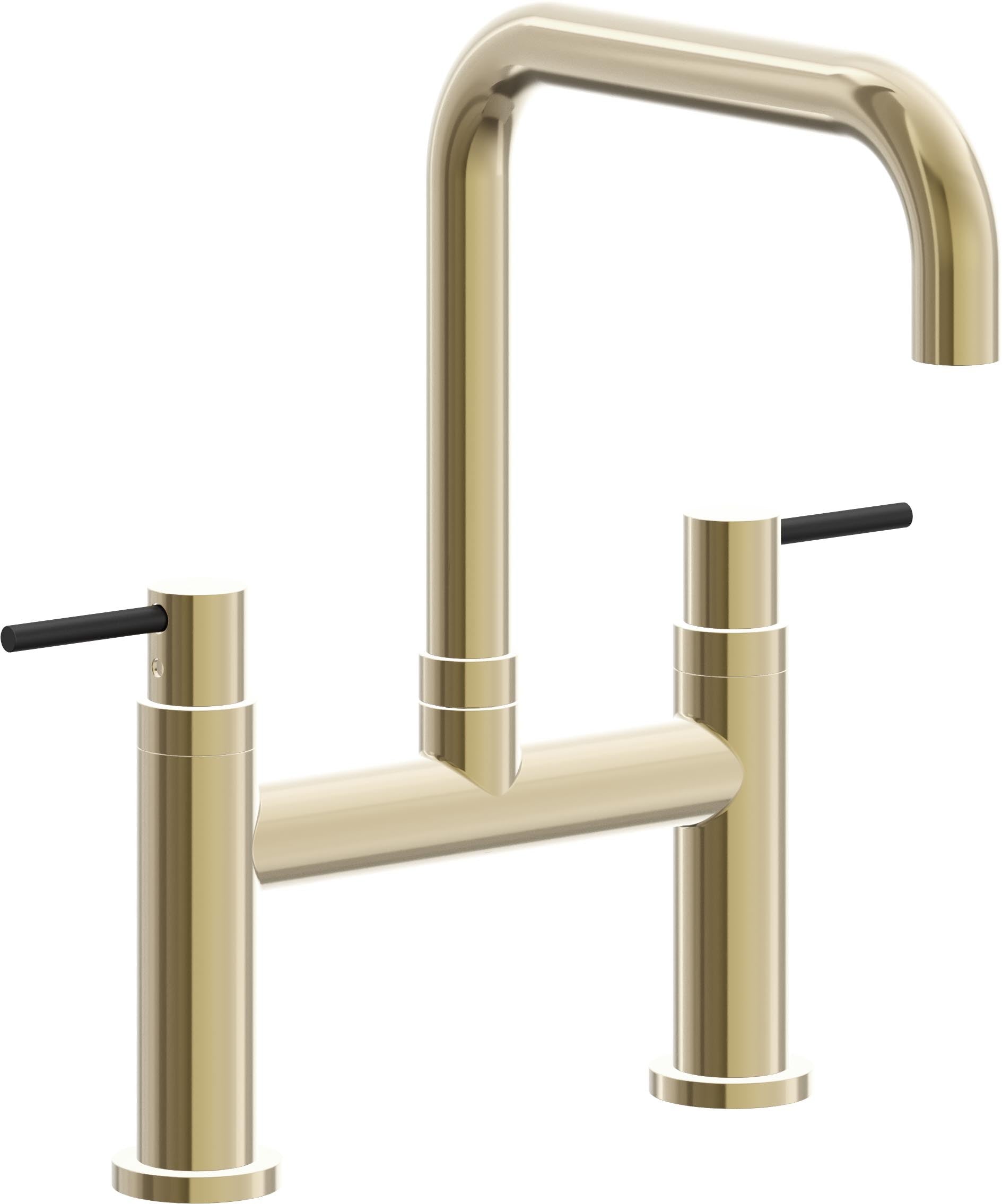 California Faucets Corsano Llave de Cocina Tipo Puente Contemporanea - Pico Cuadruple - Latón Pulido