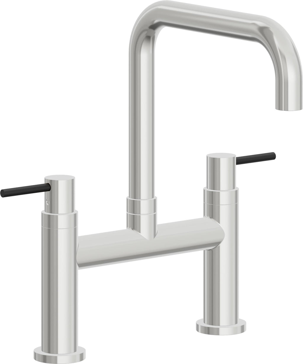 California Faucets Corsano Llave de Cocina Tipo Puente Contemporanea - Pico Cuadruple - Cromo Pulido