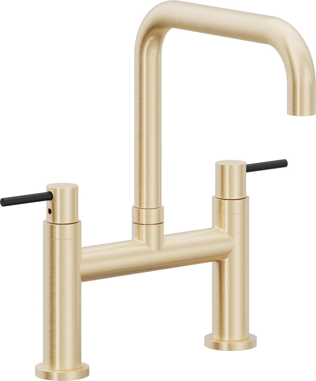 California Faucets Corsano Llave de Cocina Tipo Puente Contemporanea - Pico Cuadruple - Latón Satinado