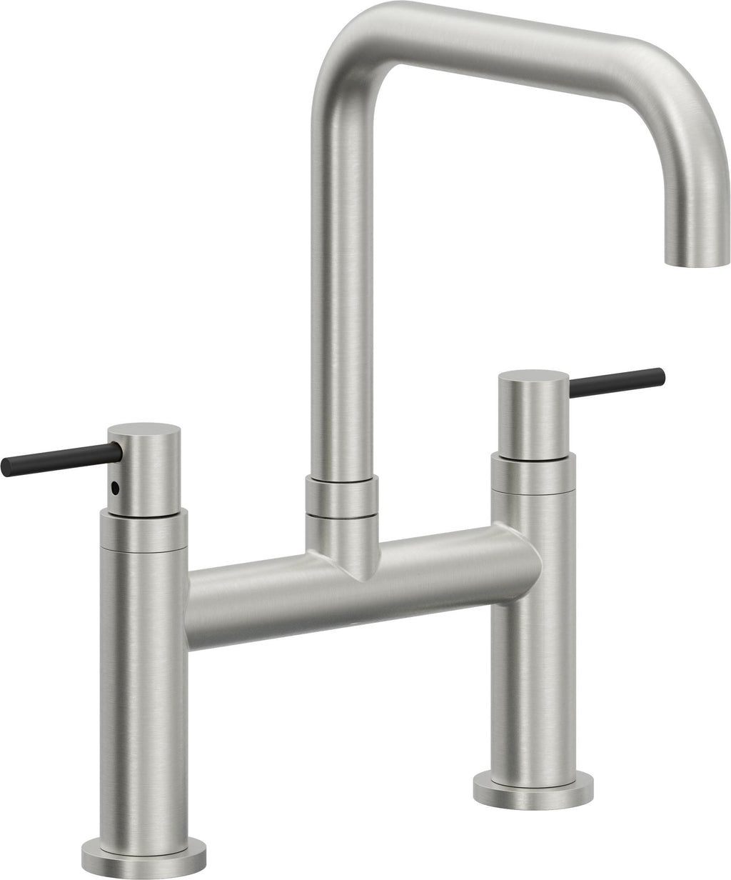 California Faucets Corsano Llave de Cocina Tipo Puente Contemporanea - Pico Cuadruple - Cromo Satinado