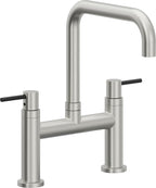 California Faucets Corsano Llave de Cocina Tipo Puente Contemporanea - Pico Cuadruple - Cromo Satinado