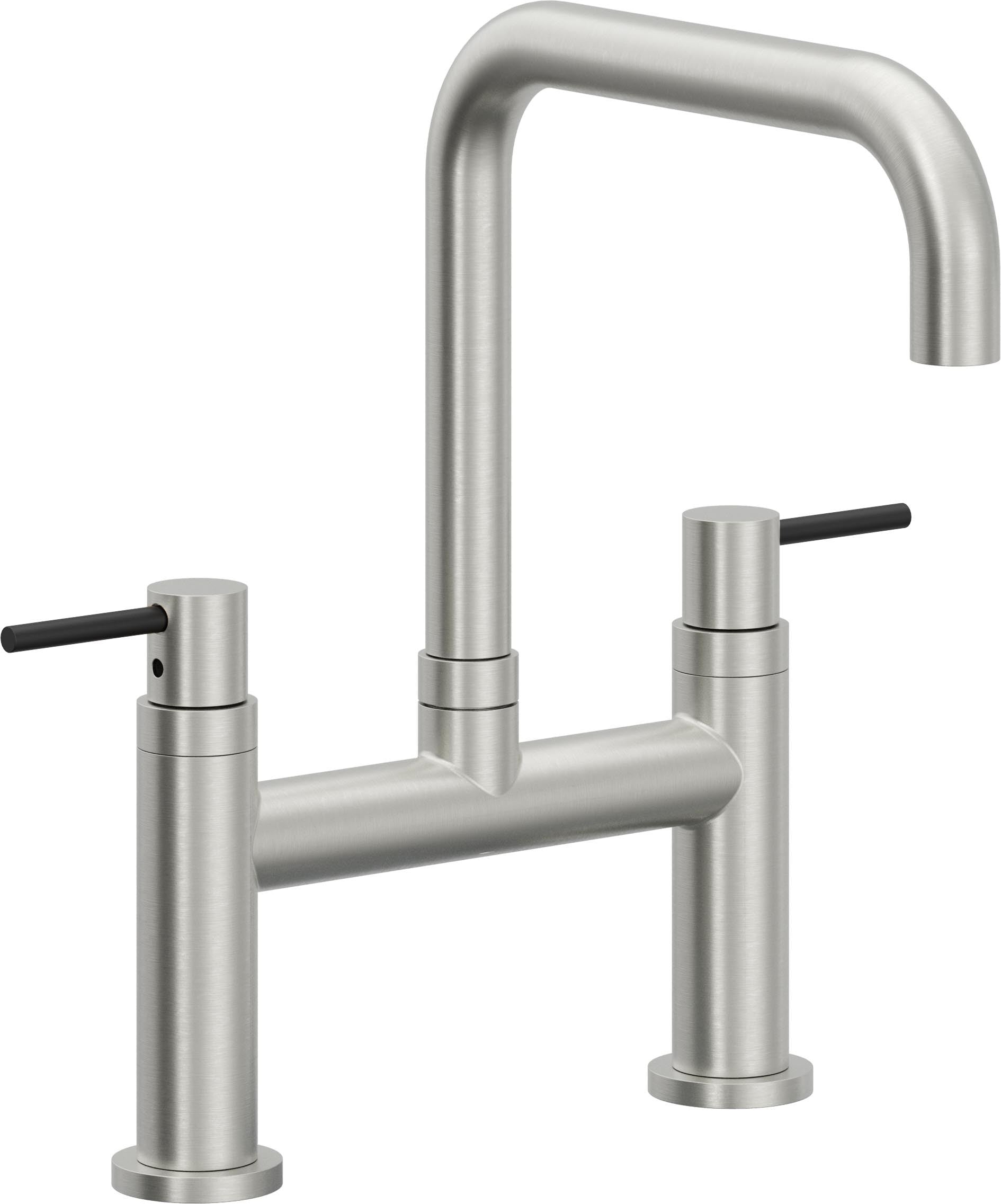 California Faucets Corsano Llave de Cocina Tipo Puente Contemporanea - Pico Cuadruple - Cromo Satinado