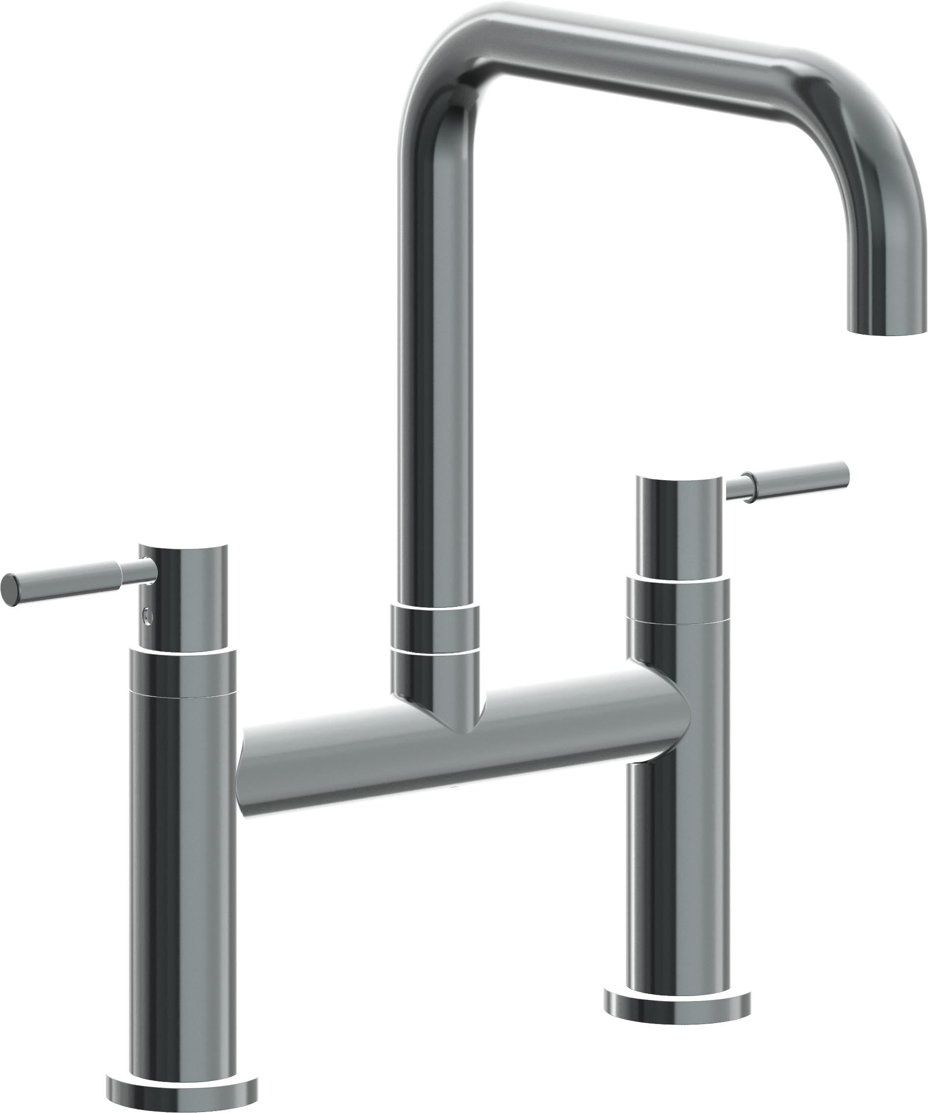 California Faucets Corsano Llave de Cocina Tipo Puente Contemporanea - Pico Cuadruple - Níquel Negro