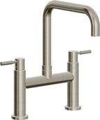 California Faucets Corsano Llave de Cocina Tipo Puente Contemporanea - Pico Cuadruple - Níquel Bruñido