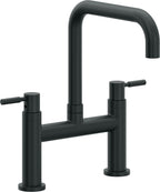California Faucets Corsano Llave de Cocina Tipo Puente Contemporanea - Pico Cuadruple - Carbón