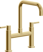 California Faucets Corsano Llave de Cocina Tipo Puente Contemporanea - Pico Cuadruple - Oro Francés