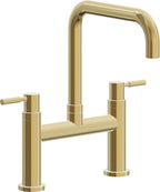 California Faucets Corsano Llave de Cocina Tipo Puente Contemporanea - Pico Cuadruple - Oro Pulido de por Vida