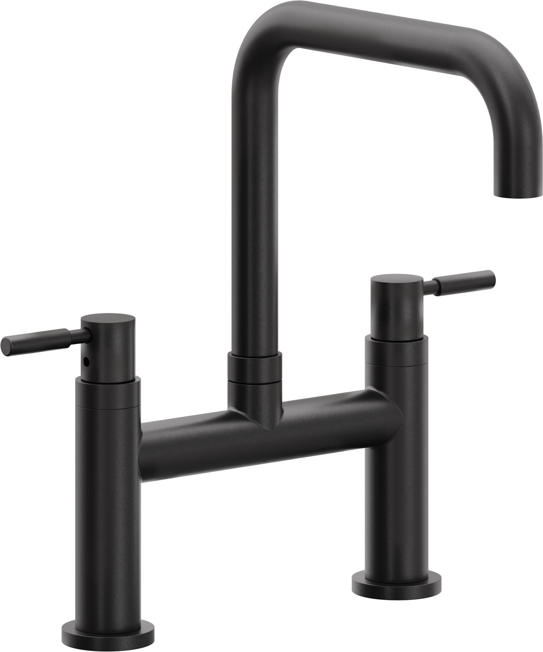 California Faucets Corsano Llave de Cocina Tipo Puente Contemporanea - Pico Cuadruple - Negro Mate