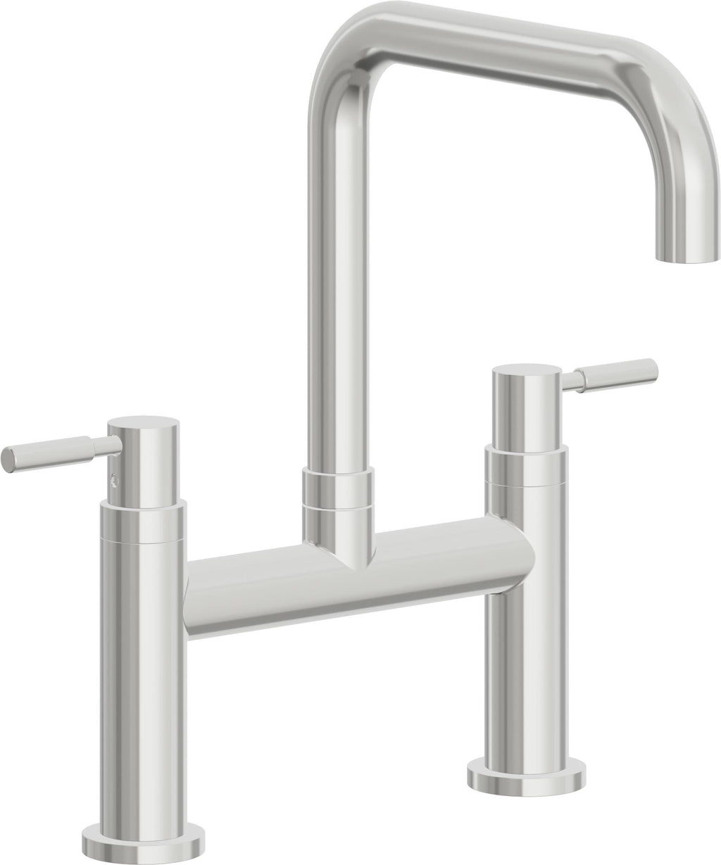 California Faucets Corsano Llave de Cocina Tipo Puente Contemporanea - Pico Cuadruple - Cromo Pulido
