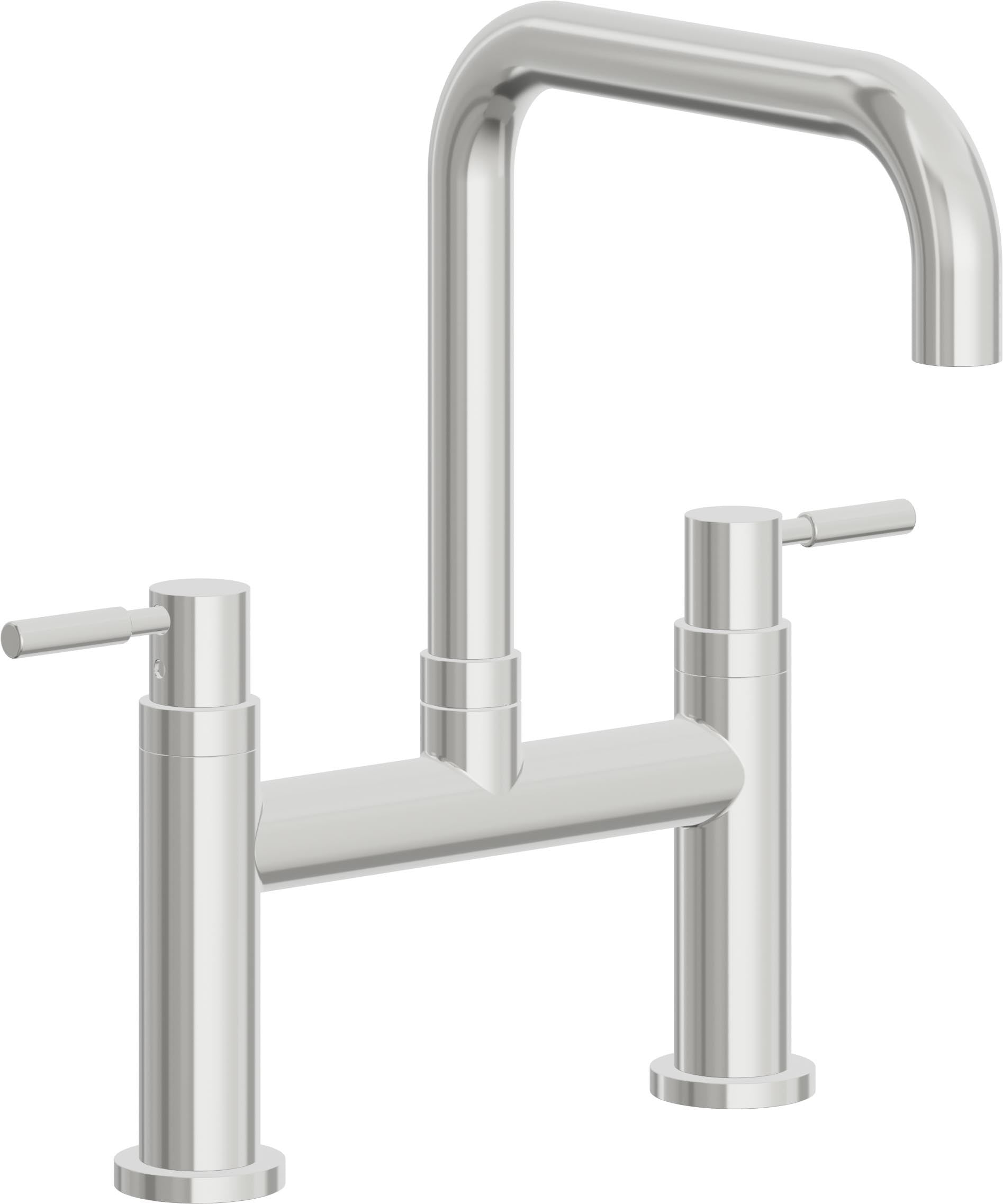 California Faucets Corsano Llave de Cocina Tipo Puente Contemporanea - Pico Cuadruple - Cromo Pulido