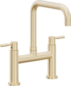 California Faucets Corsano Llave de Cocina Tipo Puente Contemporanea - Pico Cuadruple - Latón Satinado