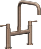 California Faucets Corsano Llave de Cocina Tipo Puente Contemporanea - Pico Cuadruple - Bronce Satinado