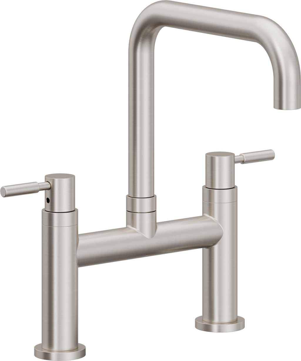 California Faucets Corsano Llave de Cocina Tipo Puente Contemporanea - Pico Cuadruple - Acero Inoxidable Ultra