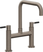 California Faucets Corsano Llave de Cocina Tipo Puente Contemporanea - Pico Cuadruple - Níquel Antiguo Mate