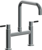California Faucets Corsano Llave de Cocina Tipo Puente Contemporanea - Pico Cuadruple - Níquel Negro