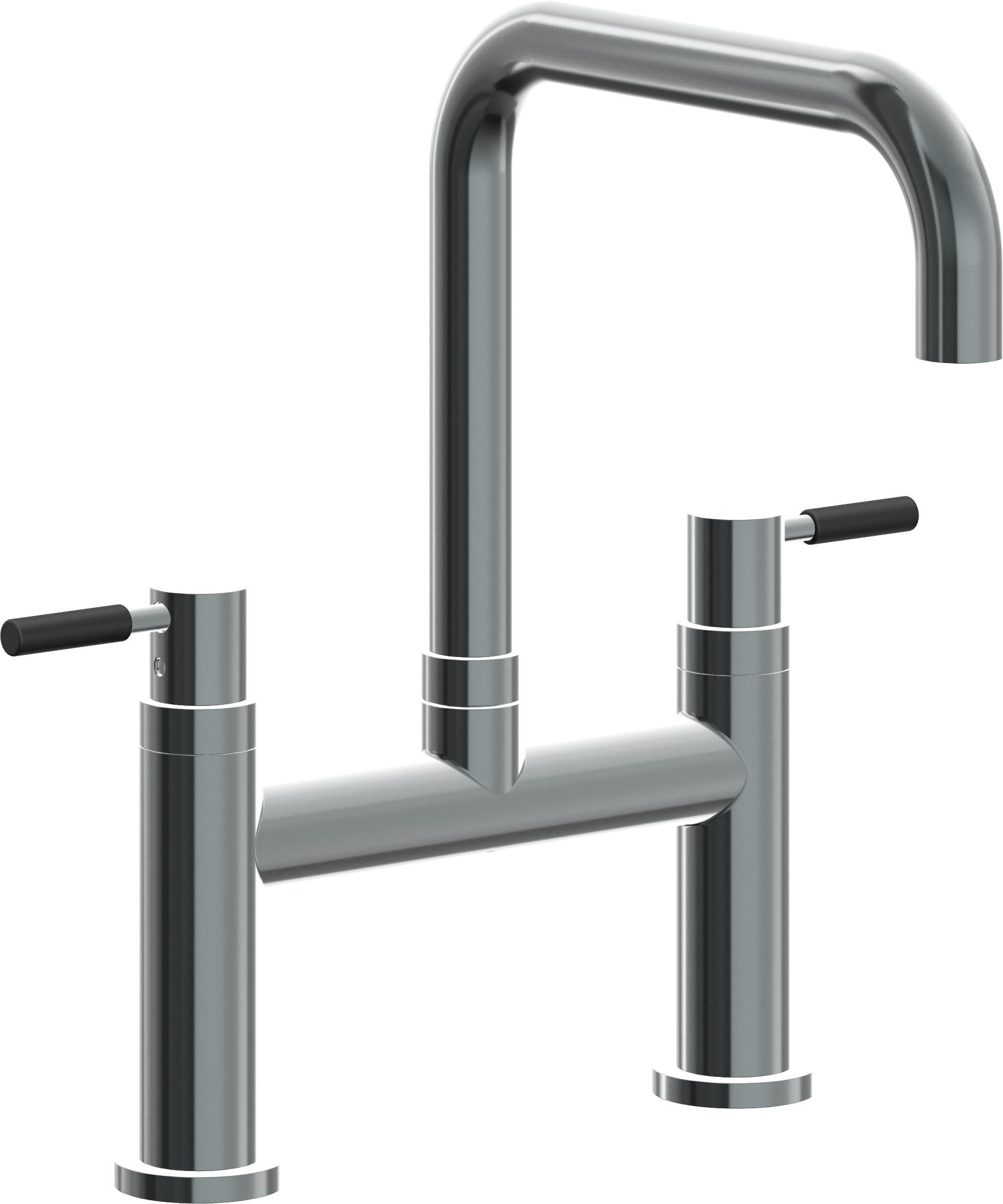 California Faucets Corsano Llave de Cocina Tipo Puente Contemporanea - Pico Cuadruple - Níquel Negro