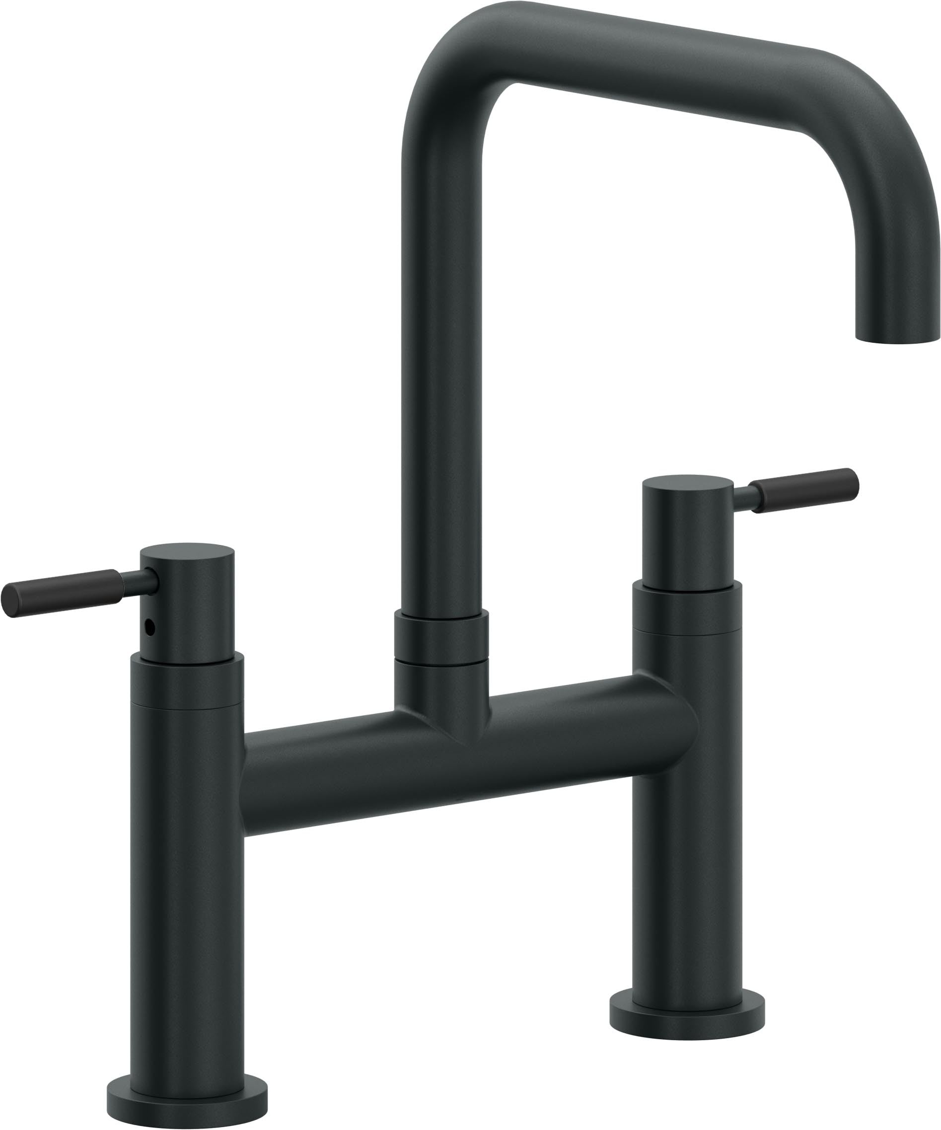California Faucets Corsano Llave de Cocina Tipo Puente Contemporanea - Pico Cuadruple - Carbón