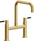 California Faucets Corsano Llave de Cocina Tipo Puente Contemporanea - Pico Cuadruple - Oro Francés