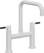 California Faucets Corsano Llave de Cocina Tipo Puente Contemporanea - Pico Cuadruple - Blanco Mate