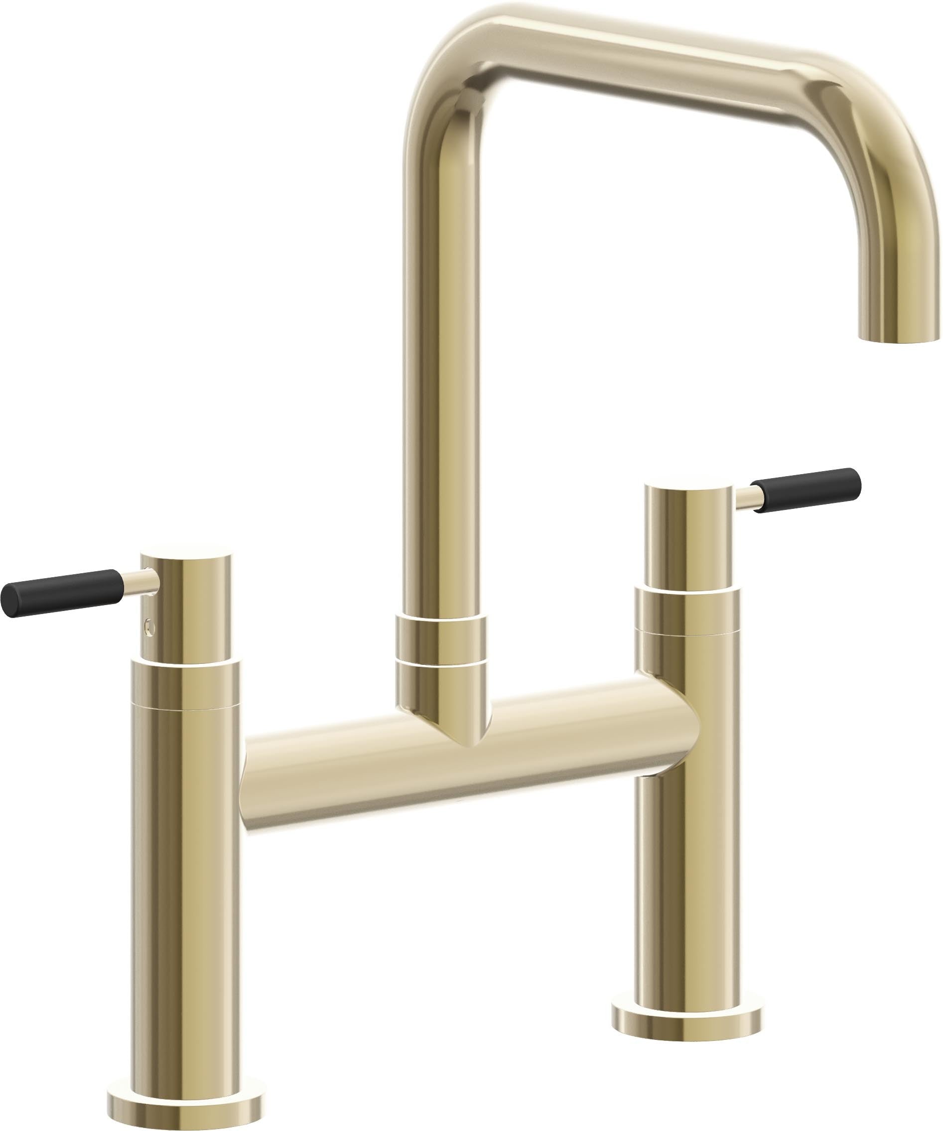 California Faucets Corsano Llave de Cocina Tipo Puente Contemporanea - Pico Cuadruple - Latón Pulido