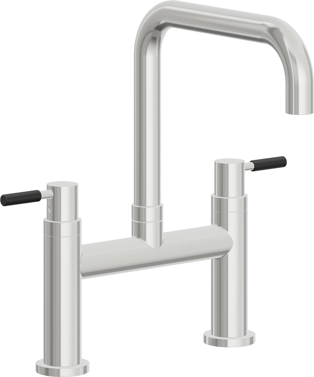 California Faucets Corsano Llave de Cocina Tipo Puente Contemporanea - Pico Cuadruple - Cromo Pulido