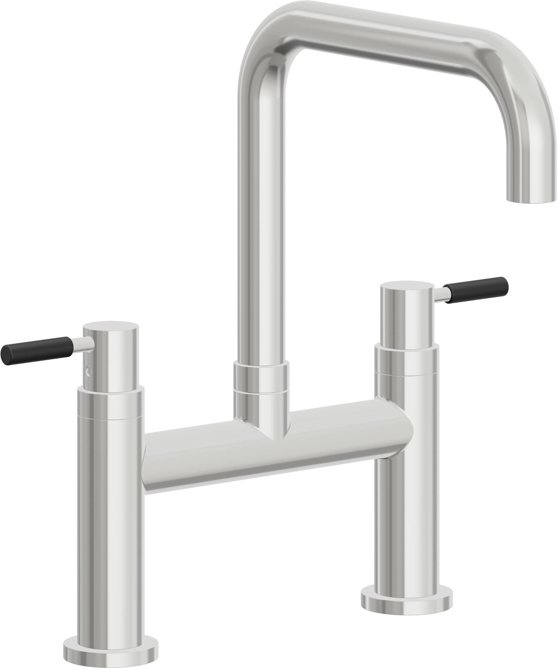 California Faucets Corsano Llave de Cocina Tipo Puente Contemporanea - Pico Cuadruple - Cromo Pulido