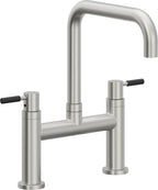 California Faucets Corsano Llave de Cocina Tipo Puente Contemporanea - Pico Cuadruple - Cromo Satinado