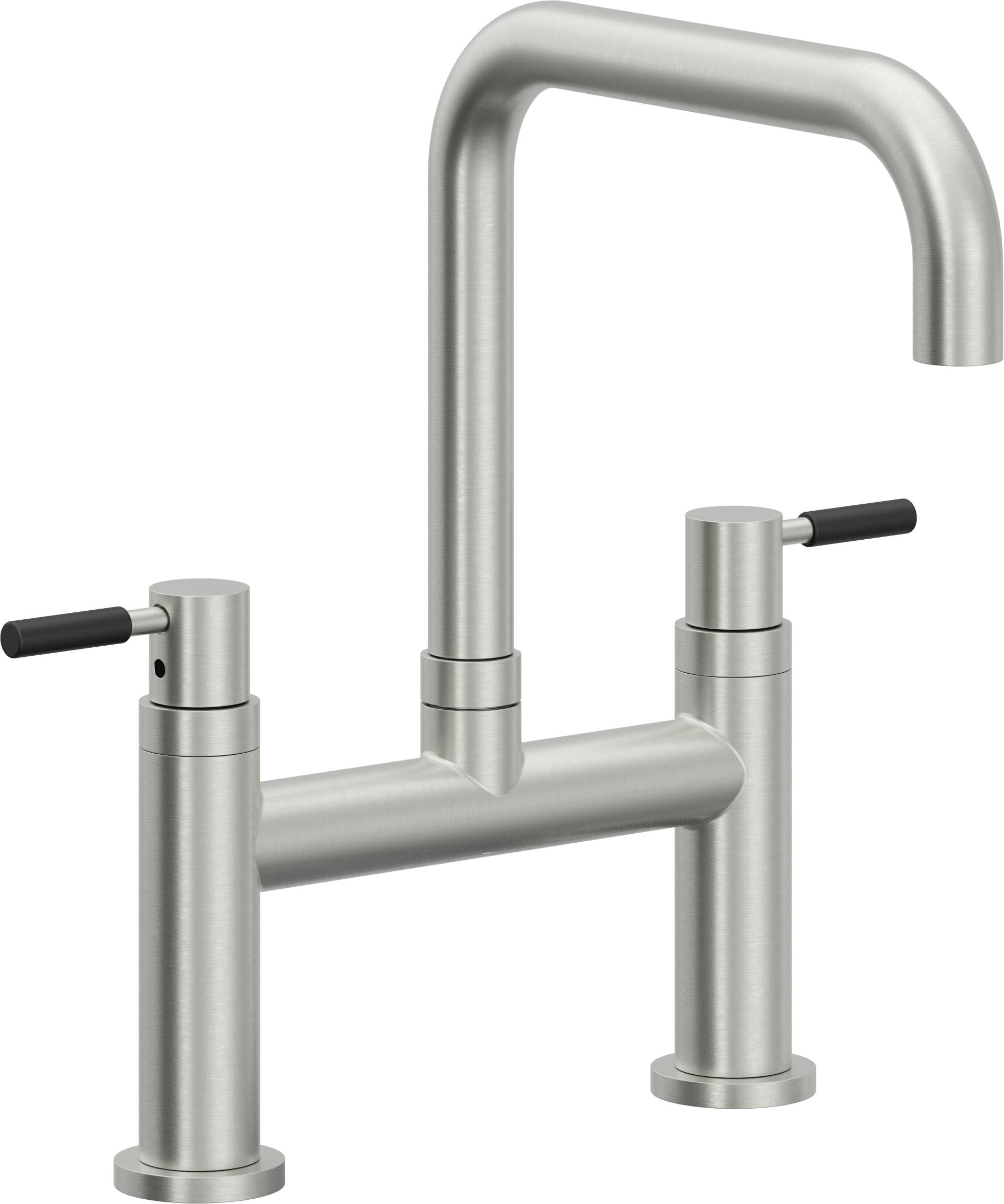 California Faucets Corsano Llave de Cocina Tipo Puente Contemporanea - Pico Cuadruple - Cromo Satinado
