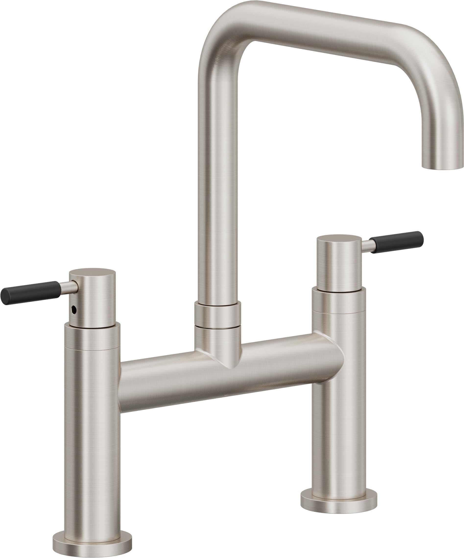 California Faucets Corsano Llave de Cocina Tipo Puente Contemporanea - Pico Cuadruple - Acero Inoxidable Ultra