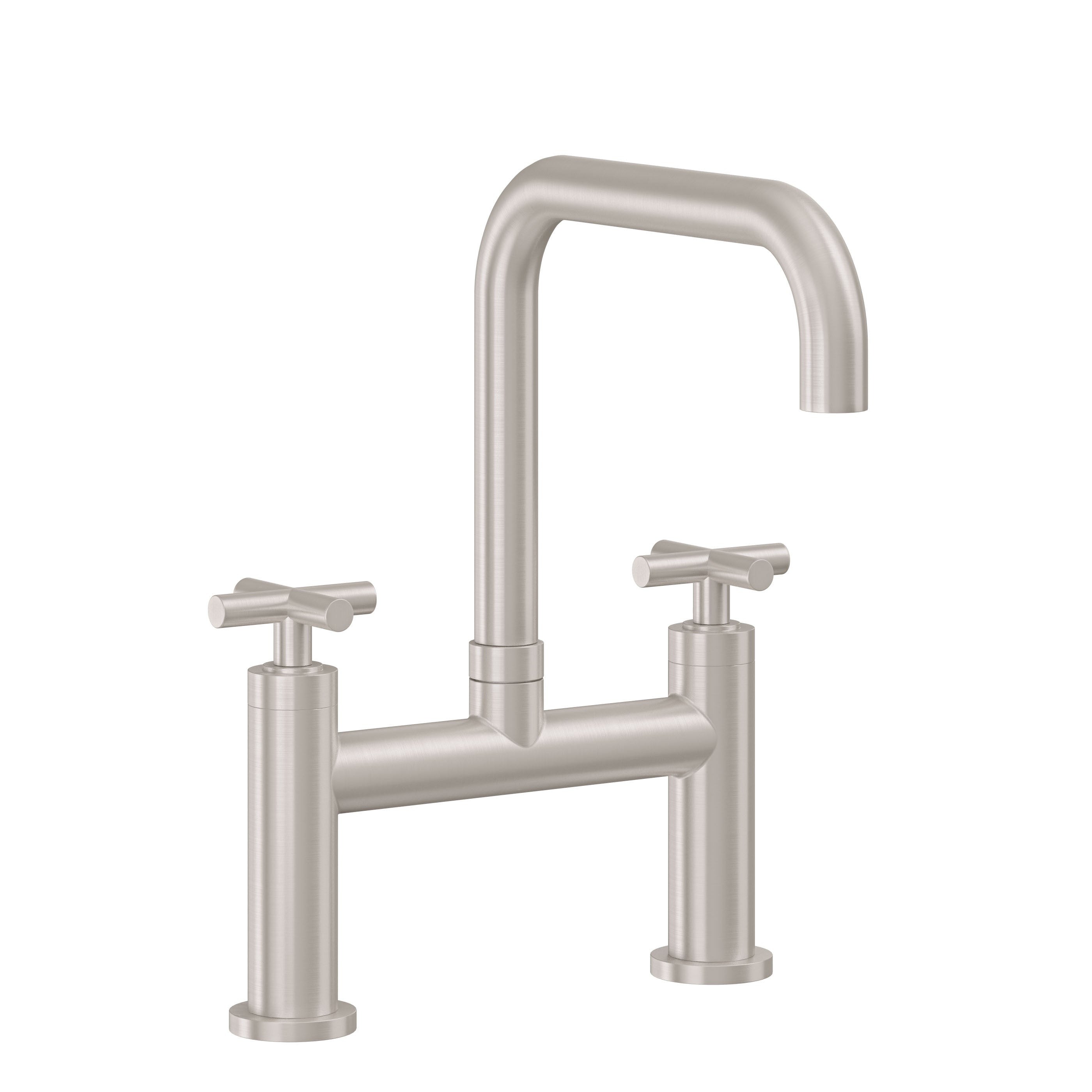California Faucets Corsano Llave de Cocina Tipo Puente Contemporanea - Pico Cuadruple - Níquel Satinado