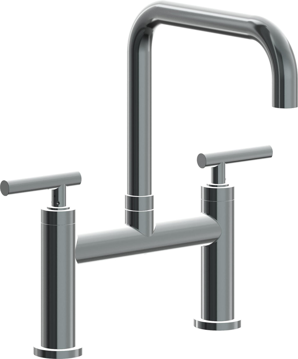 California Faucets Corsano Llave de Cocina Tipo Puente Contemporanea - Pico Cuadruple - Níquel Negro