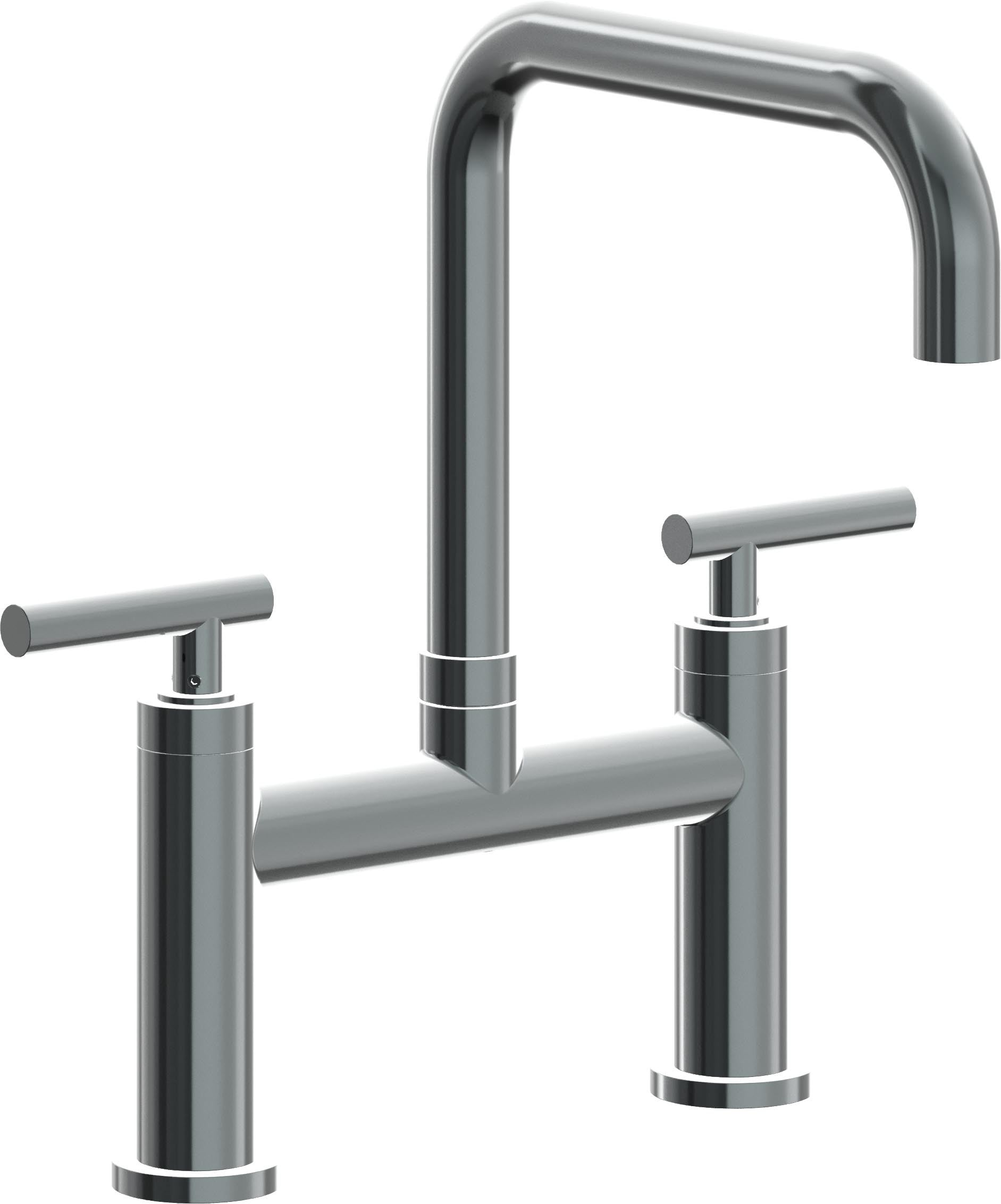 California Faucets Corsano Llave de Cocina Tipo Puente Contemporanea - Pico Cuadruple - Níquel Negro