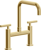 California Faucets Corsano Llave de Cocina Tipo Puente Contemporanea - Pico Cuadruple - Oro Francés
