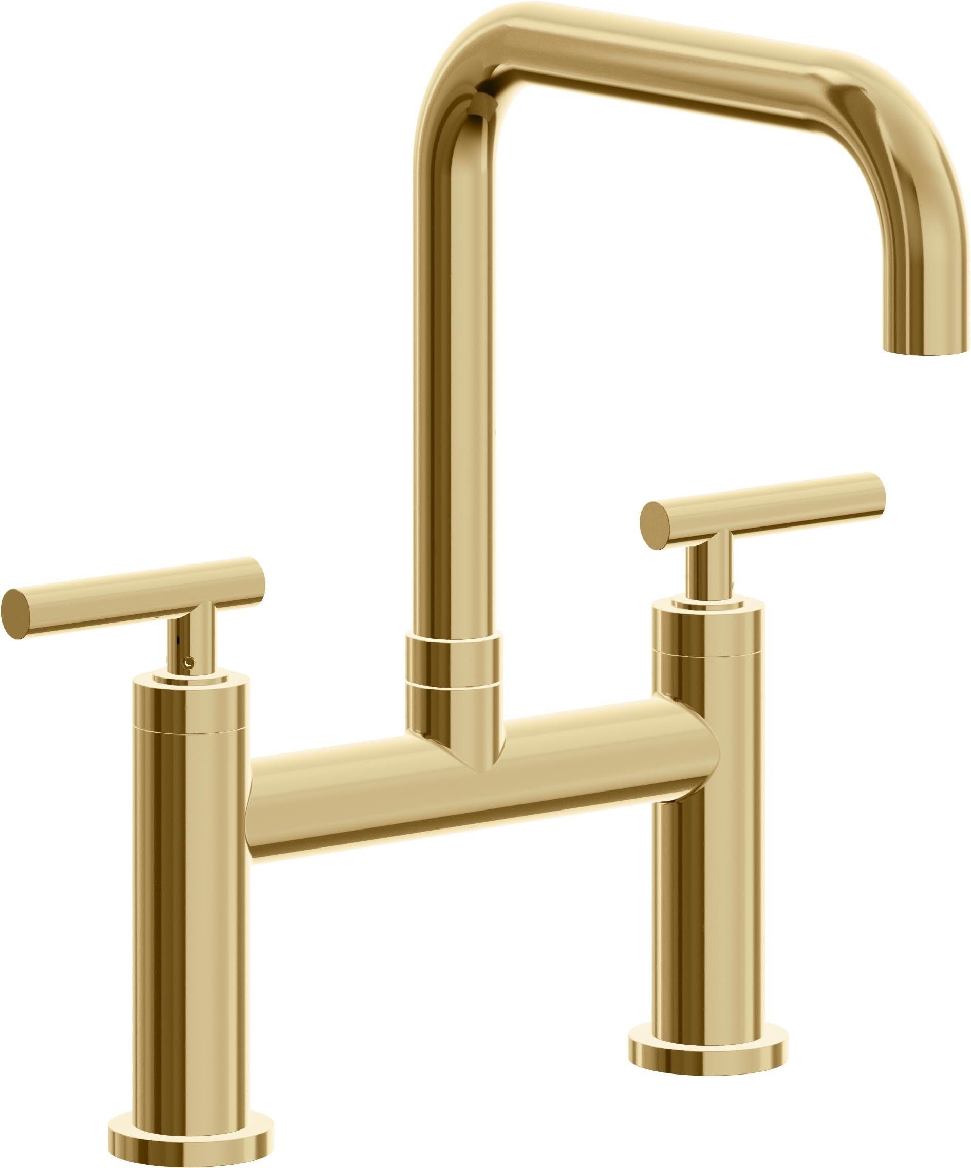 California Faucets Corsano Llave de Cocina Tipo Puente Contemporanea - Pico Cuadruple - Oro Francés