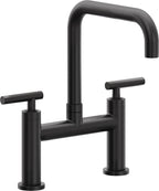 California Faucets Corsano Llave de Cocina Tipo Puente Contemporanea - Pico Cuadruple - Negro Mate
