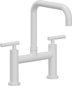 California Faucets Corsano Llave de Cocina Tipo Puente Contemporanea - Pico Cuadruple - Blanco Mate
