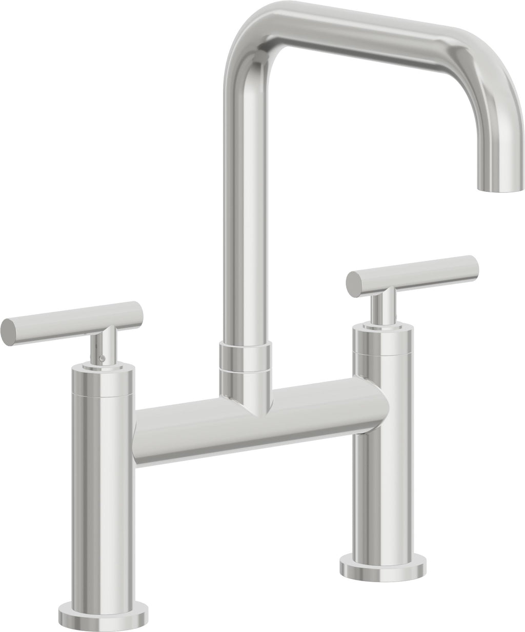California Faucets Corsano Llave de Cocina Tipo Puente Contemporanea - Pico Cuadruple - Cromo Pulido