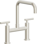 California Faucets Corsano Llave de Cocina Tipo Puente Contemporanea - Pico Cuadruple - Níquel Pulido