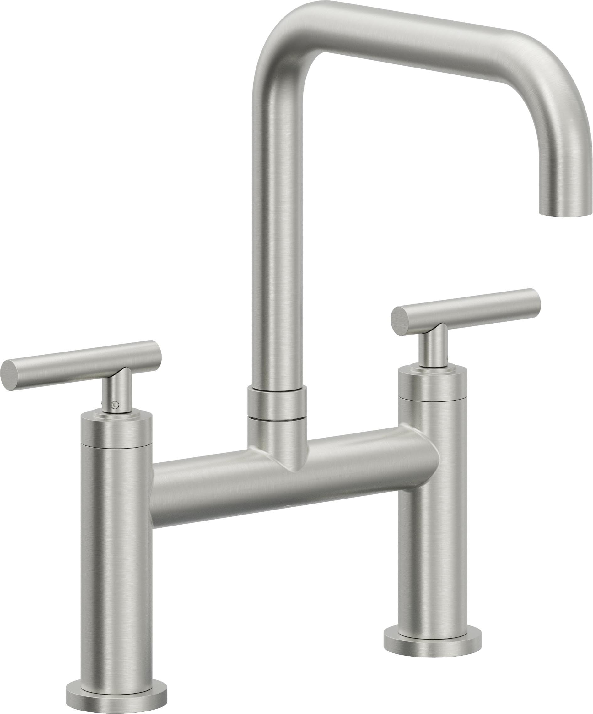California Faucets Corsano Llave de Cocina Tipo Puente Contemporanea - Pico Cuadruple - Cromo Satinado