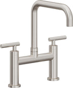 California Faucets Corsano Llave de Cocina Tipo Puente Contemporanea - Pico Cuadruple - Acero Inoxidable Ultra