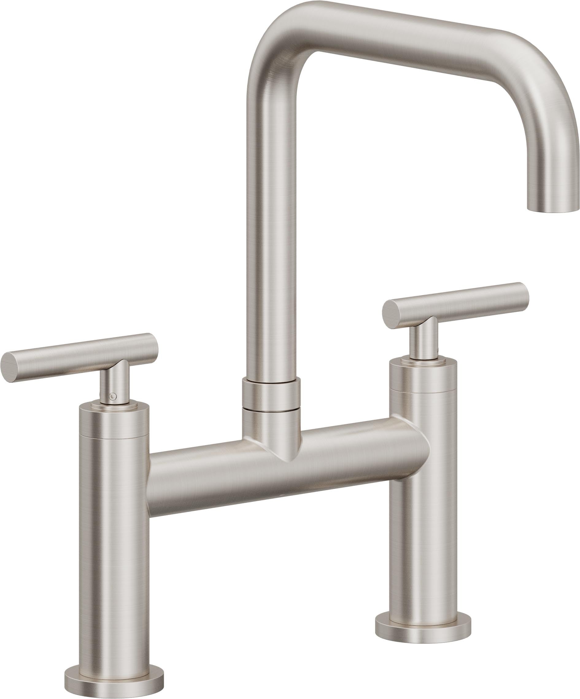 California Faucets Corsano Llave de Cocina Tipo Puente Contemporanea - Pico Cuadruple - Acero Inoxidable Ultra