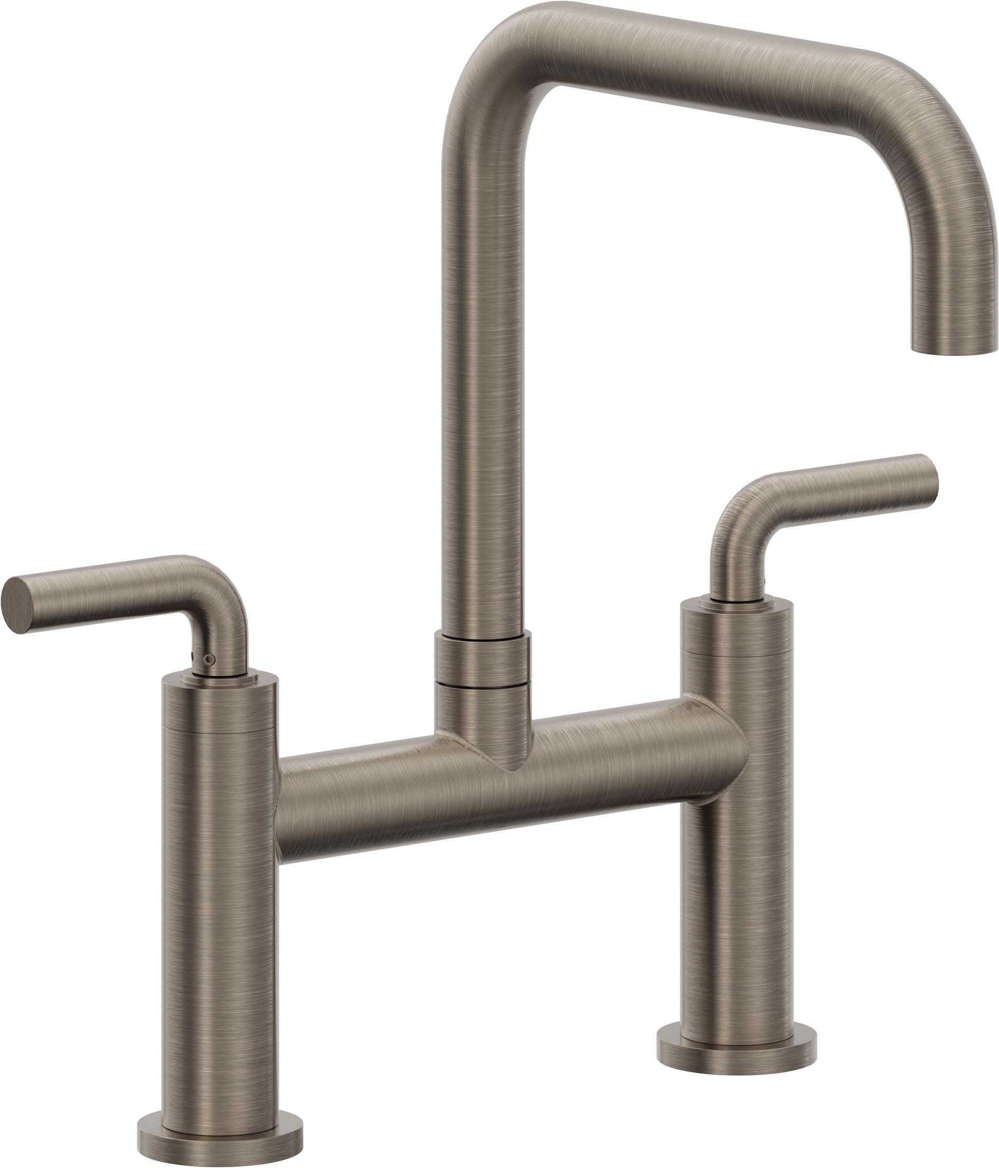 California Faucets Corsano Llave de Cocina Tipo Puente Contemporanea - Pico Cuadruple - Níquel Antiguo Mate