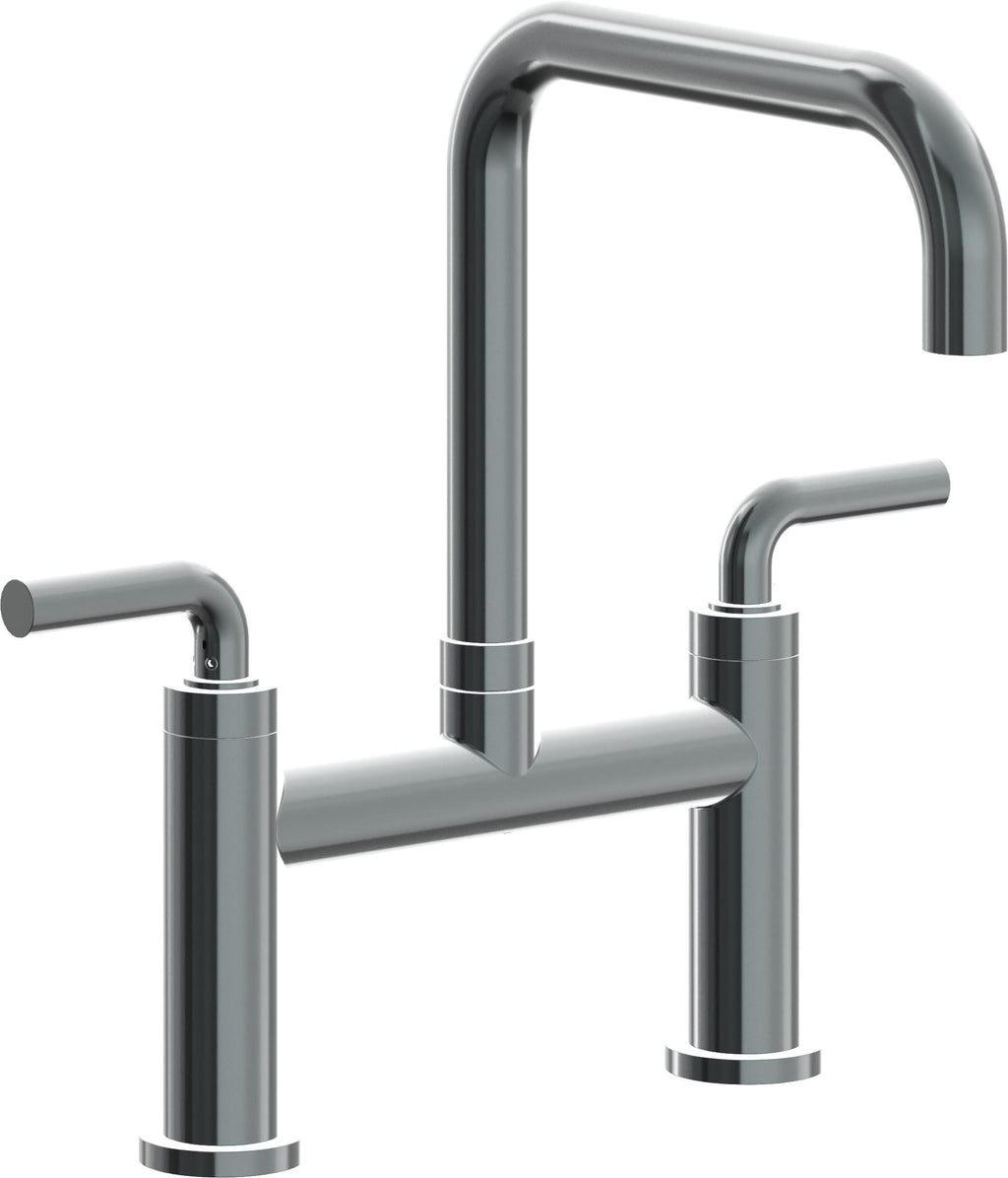 California Faucets Corsano Llave de Cocina Tipo Puente Contemporanea - Pico Cuadruple - Níquel Negro