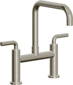 California Faucets Corsano Llave de Cocina Tipo Puente Contemporanea - Pico Cuadruple - Níquel Bruñido