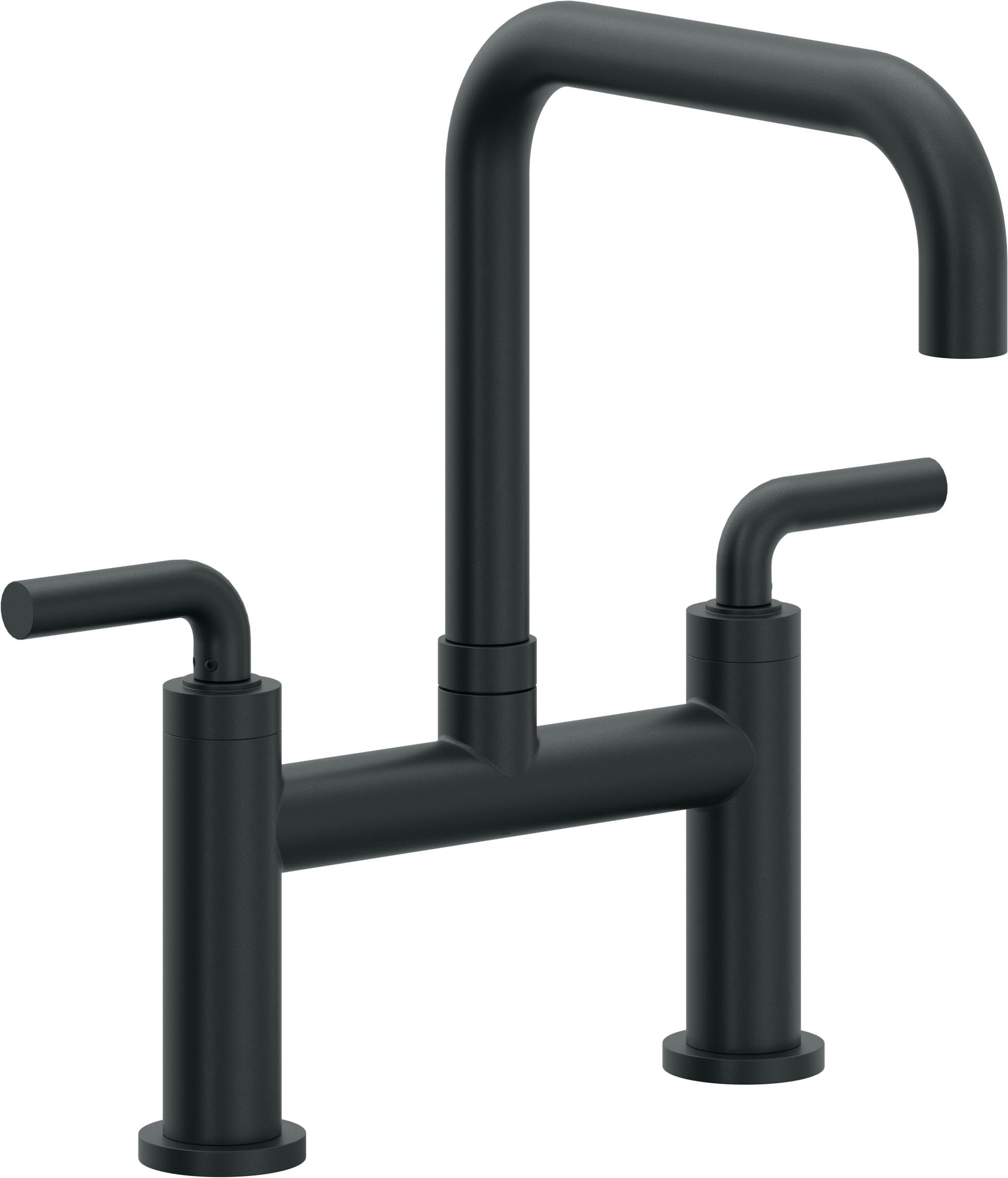 California Faucets Corsano Llave de Cocina Tipo Puente Contemporanea - Pico Cuadruple - Carbón