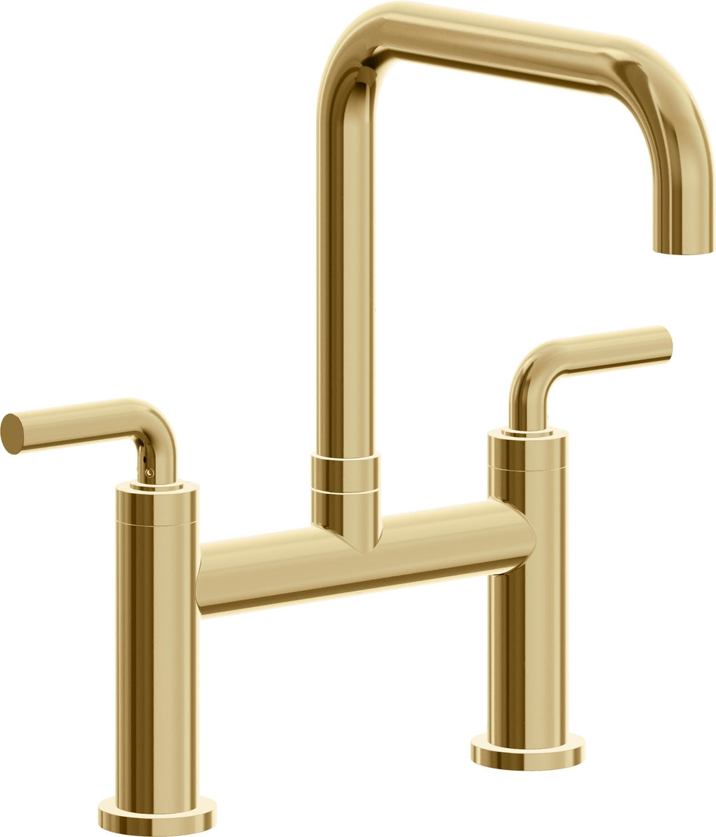 California Faucets Corsano Llave de Cocina Tipo Puente Contemporanea - Pico Cuadruple - Oro Francés