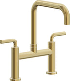 California Faucets Corsano Llave de Cocina Tipo Puente Contemporanea - Pico Cuadruple - Oro Pulido de por Vida